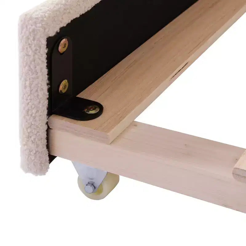 Letto a giorno in pile Teddy Luxystar per materasso singolo con luci LED e letto estraibile a rotelle