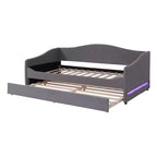 Letto a giorno in pile Teddy Luxystar per materasso singolo con luci LED e letto estraibile a rotelle
