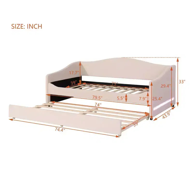 Letto a giorno in pile Teddy Luxystar per materasso singolo con luci LED e letto estraibile a rotelle