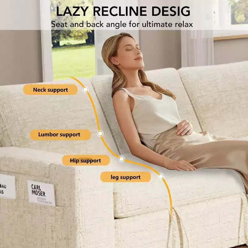 Dyonery 82 Divano Letto, Divano Reclinabile a L con Chaise Longue Contenitore Reversibile, Montaggio Senza Attrezzi