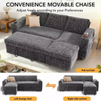 Dyonery 82 Divano Letto, Divano Reclinabile a L con Chaise Longue Contenitore Reversibile, Montaggio Senza Attrezzi