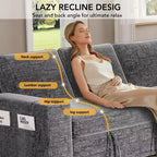Dyonery 82 Divano Letto, Divano Reclinabile a L con Chaise Longue Contenitore Reversibile, Montaggio Senza Attrezzi