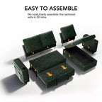 Dyonery 82 Divano Letto, Divano Reclinabile a L con Chaise Longue Contenitore Reversibile, Montaggio Senza Attrezzi