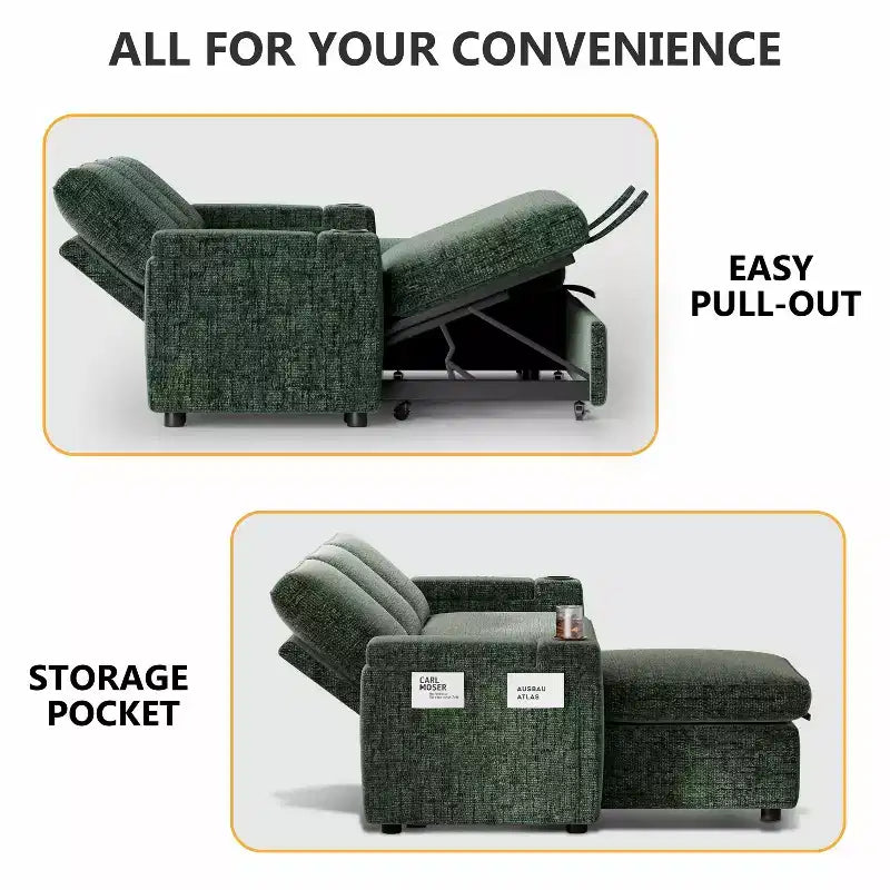 Dyonery 82 Divano Letto, Divano Reclinabile a L con Chaise Longue Contenitore Reversibile, Montaggio Senza Attrezzi
