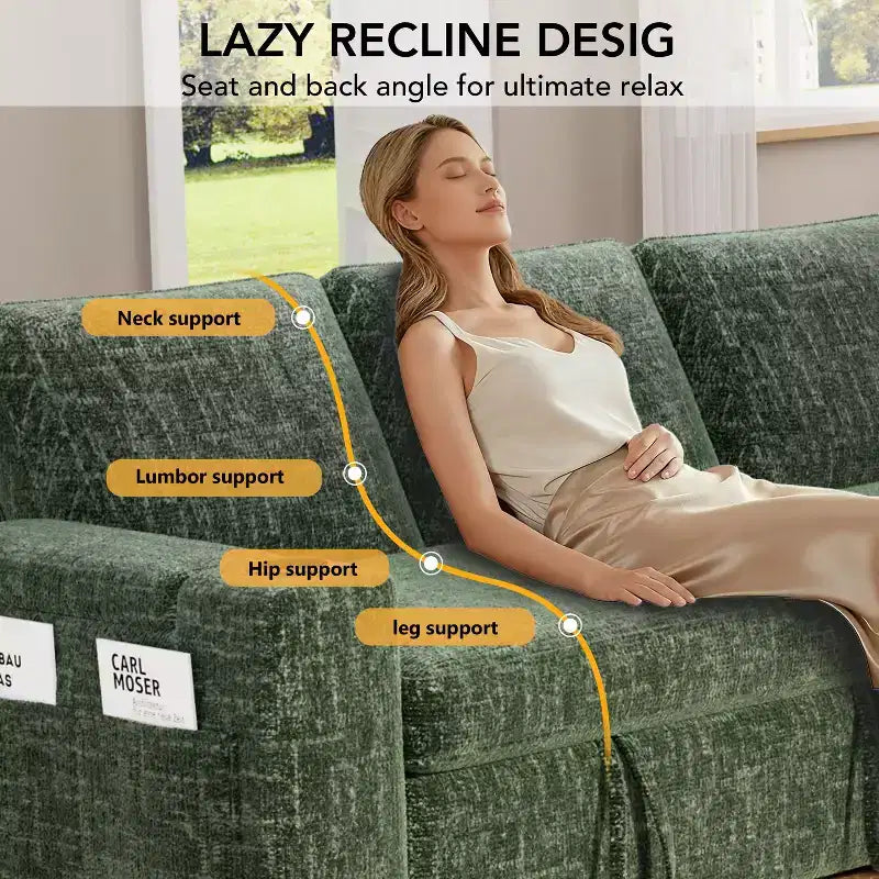 Dyonery 82 Divano Letto, Divano Reclinabile a L con Chaise Longue Contenitore Reversibile, Montaggio Senza Attrezzi