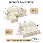 Dyonery 82 Divano Letto, Divano Reclinabile a L con Chaise Longue Contenitore Reversibile, Montaggio Senza Attrezzi