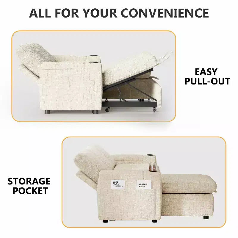 Dyonery 82 Divano Letto, Divano Reclinabile a L con Chaise Longue Contenitore Reversibile, Montaggio Senza Attrezzi