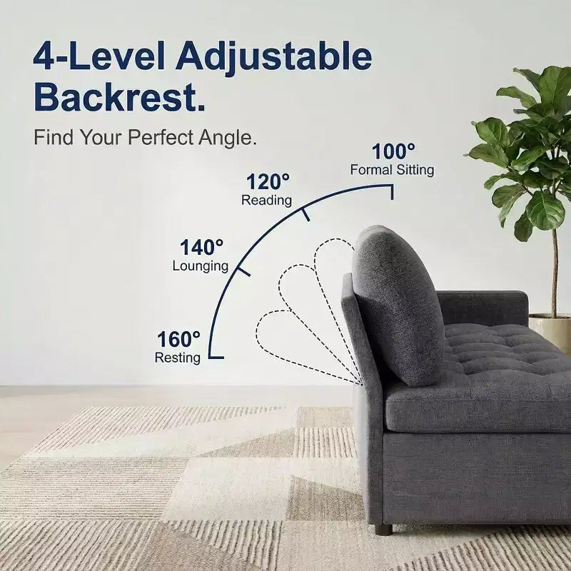 Divano Sezionale Modulare Dyonery a 5 Posti con Letto Estraibile per Piccoli Spazi, Divano a L con Letto Estraibile, Contenitore, Porte USB e Recliner