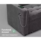 Divano Sezionale Modulare Dyonery a 5 Posti con Letto Estraibile per Piccoli Spazi, Divano a L con Letto Estraibile, Contenitore, Porte USB e Recliner