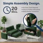 Divano Sezionale Modulare Dyonery a 5 Posti con Letto Estraibile per Piccoli Spazi, Divano a L con Letto Estraibile, Contenitore, Porte USB e Recliner