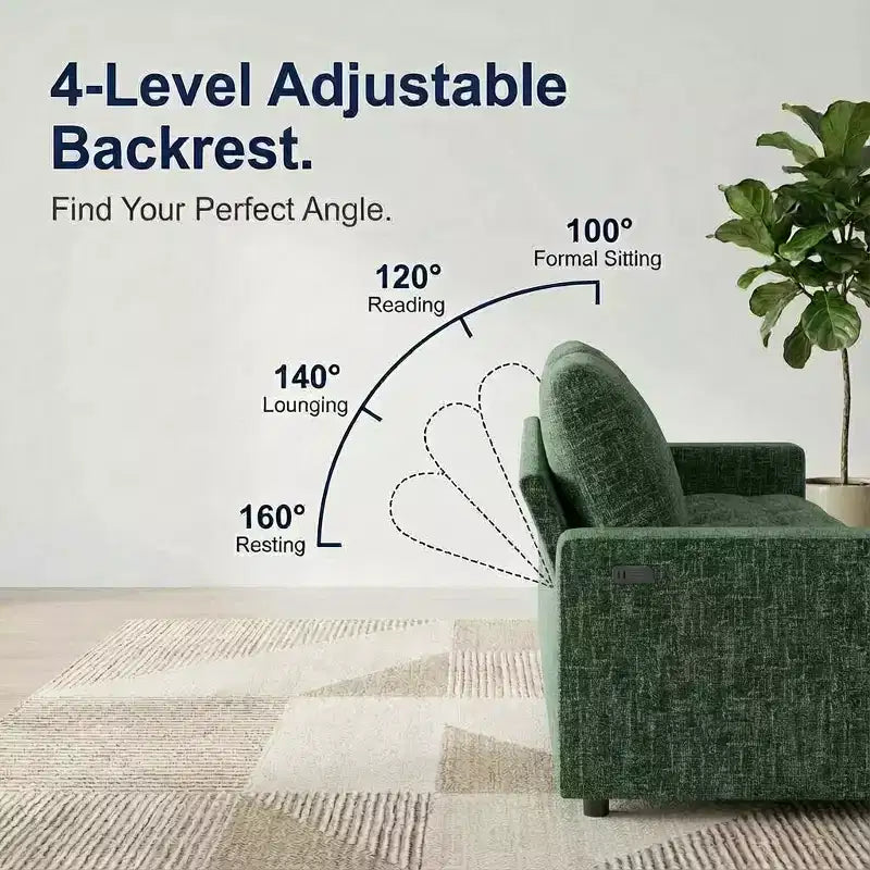 Divano Sezionale Modulare Dyonery a 5 Posti con Letto Estraibile per Piccoli Spazi, Divano a L con Letto Estraibile, Contenitore, Porte USB e Recliner