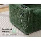 Divano Sezionale Modulare Dyonery a 5 Posti con Letto Estraibile per Piccoli Spazi, Divano a L con Letto Estraibile, Contenitore, Porte USB e Recliner
