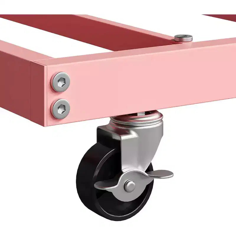 Letto a giorno matrimoniale in metallo con letto estraibile, struttura resistente, rotelle con blocco e doghe in metallo, ideale per camera da letto, camera degli ospiti o soggiorno