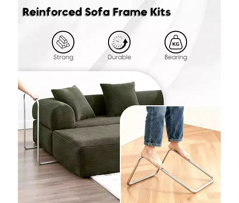 Divano Letto Convertibile con Piattaforma, Cuscino Cilindrico e Materasso Pieghevole in Velluto a Coste, Adatto per Soggiorno, Camera da Letto, Salotto e Studio