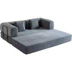 Convertible Sofa Bed Platform, with Cylindrical Pillow and Corduroy Foldable Mattress, Suitable for Living Room, Bedroom, Lounge, and Studio