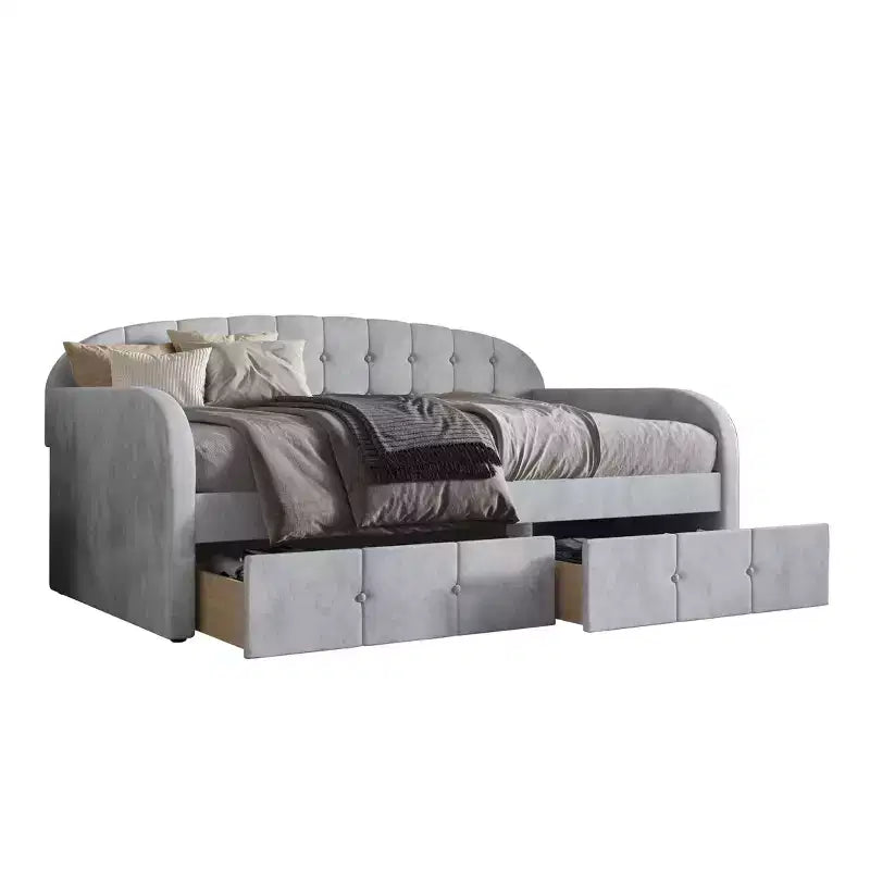 Letto da giorno matrimoniale ChaletPosh in velluto con contenitore