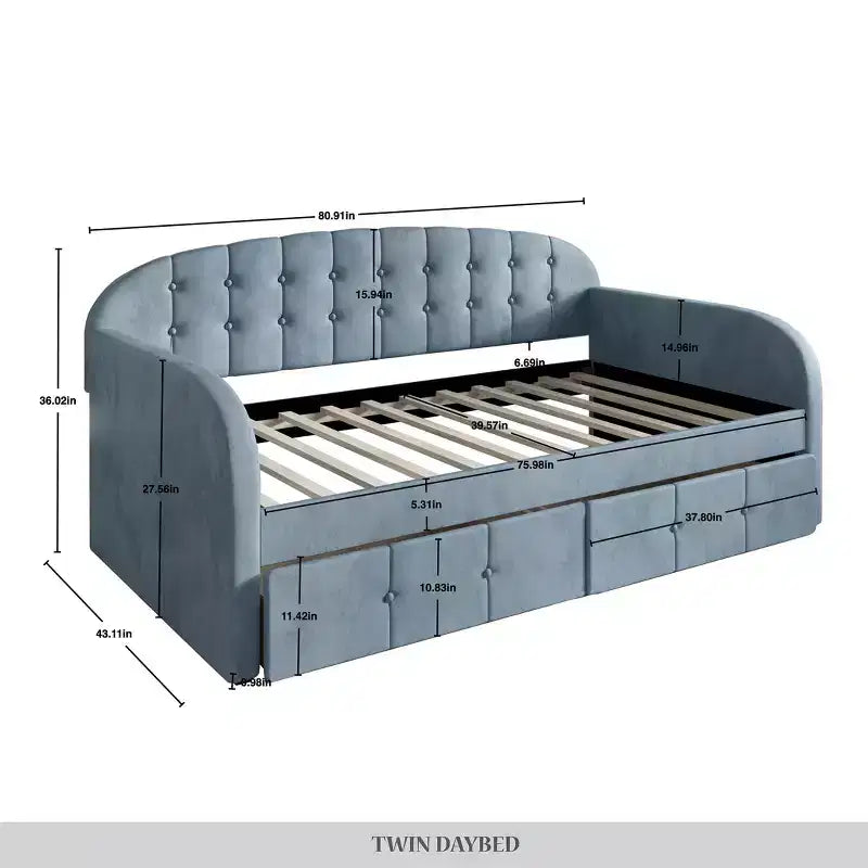 Letto da giorno matrimoniale ChaletPosh in velluto con contenitore