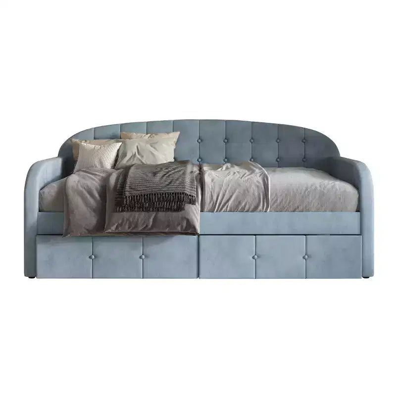 Letto da giorno matrimoniale ChaletPosh in velluto con contenitore