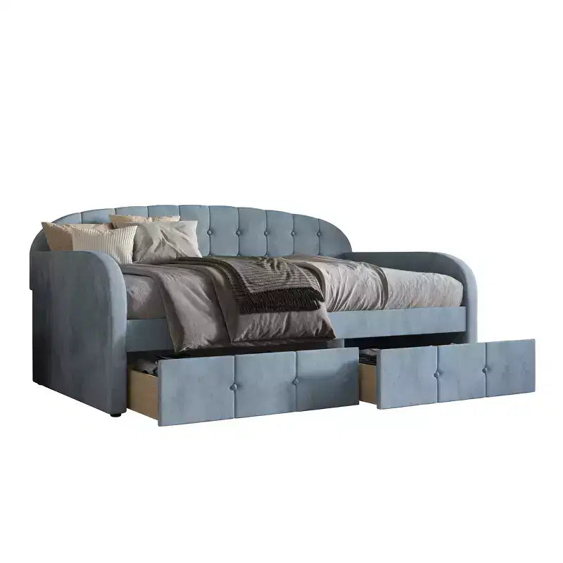 Letto da giorno matrimoniale ChaletPosh in velluto con contenitore