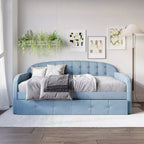 ChaletPosh Twin Size Daybed in Velvet with Storage