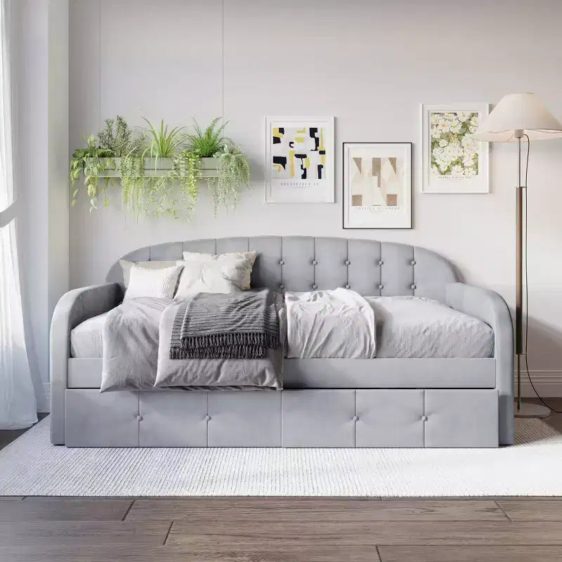 Letto da giorno matrimoniale ChaletPosh in velluto con contenitore