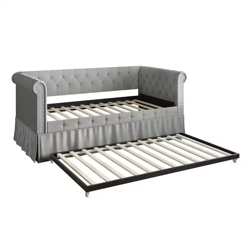 Divano letto singolo ChaletPosh in lino con letto estraibile