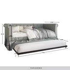 Divano letto singolo ChaletPosh in lino con letto estraibile