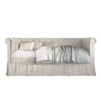 Divano letto singolo ChaletPosh in lino con letto estraibile