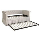 Divano letto singolo ChaletPosh in lino con letto estraibile