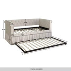 Divano letto singolo ChaletPosh in lino con letto estraibile