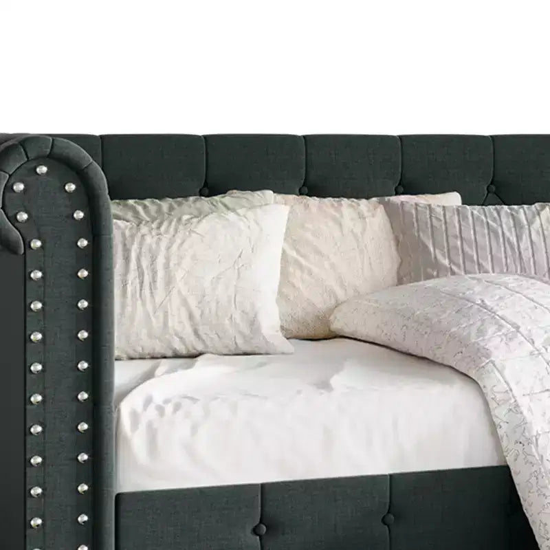 Divano letto singolo ChaletPosh in lino con letto estraibile