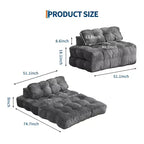 Divano Letto Pieghevole 3 in 1 COZONY, Poltrona da Pavimento Pieghevole con Cuscino, Futon da Pavimento in Velluto a Coste, Letto Pieghevole in Schiuma Sminuzzata per Soggiorno/Camera da Letto