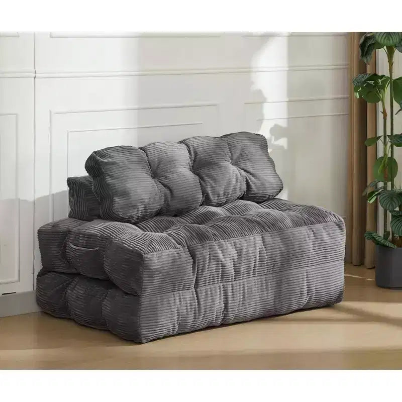 Divano Letto Pieghevole 3 in 1 COZONY, Poltrona da Pavimento Pieghevole con Cuscino, Futon da Pavimento in Velluto a Coste, Letto Pieghevole in Schiuma Sminuzzata per Soggiorno/Camera da Letto