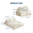 Divano Letto Pieghevole 3 in 1 COZONY, Poltrona da Pavimento Pieghevole con Cuscino, Futon da Pavimento in Velluto a Coste, Letto Pieghevole in Schiuma Sminuzzata per Soggiorno/Camera da Letto