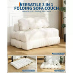 Divano Letto Pieghevole 3 in 1 COZONY, Poltrona da Pavimento Pieghevole con Cuscino, Futon da Pavimento in Velluto a Coste, Letto Pieghevole in Schiuma Sminuzzata per Soggiorno/Camera da Letto