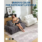 Divano Letto Pieghevole 3 in 1 COZONY, Poltrona da Pavimento Pieghevole con Cuscino, Futon da Pavimento in Velluto a Coste, Letto Pieghevole in Schiuma Sminuzzata per Soggiorno/Camera da Letto