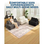 Divano Letto Pieghevole 3 in 1 COZONY, Poltrona da Pavimento Pieghevole con Cuscino, Futon da Pavimento in Velluto a Coste, Letto Pieghevole in Schiuma Sminuzzata per Soggiorno/Camera da Letto
