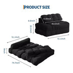Divano Letto Pieghevole 3 in 1 COZONY, Poltrona da Pavimento Pieghevole con Cuscino, Futon da Pavimento in Velluto a Coste, Letto Pieghevole in Schiuma Sminuzzata per Soggiorno/Camera da Letto