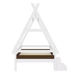 Letto a piattaforma Twin/Full House con scale, struttura letto a profilo basso Divertimento infantile - ModernLuxe