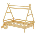 Letto a piattaforma Twin/Full House con scale, struttura letto a profilo basso Divertimento infantile - ModernLuxe