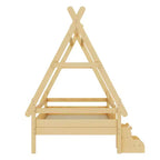 Letto a piattaforma Twin/Full House con scale, struttura letto a profilo basso Divertimento infantile - ModernLuxe