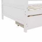 Bellemave Lettino singolo con 2 cassetti portaoggetti, divano letto in legno massello di pino, design salvaspazio per camera da letto o soggiorno, bianco