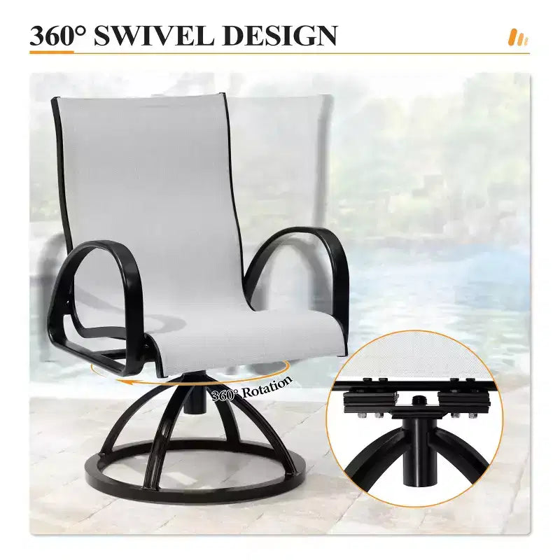 Set da pranzo da esterno in alluminio Crestlive Products con tavolo da pranzo da giardino e classiche poltrone con braccioli per 6-10 persone, per esterni
