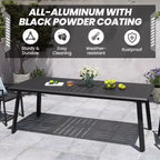 Set da pranzo da esterno in alluminio Crestlive Products con tavolo da pranzo da giardino e classiche poltrone con braccioli per 6-10 persone, per esterni