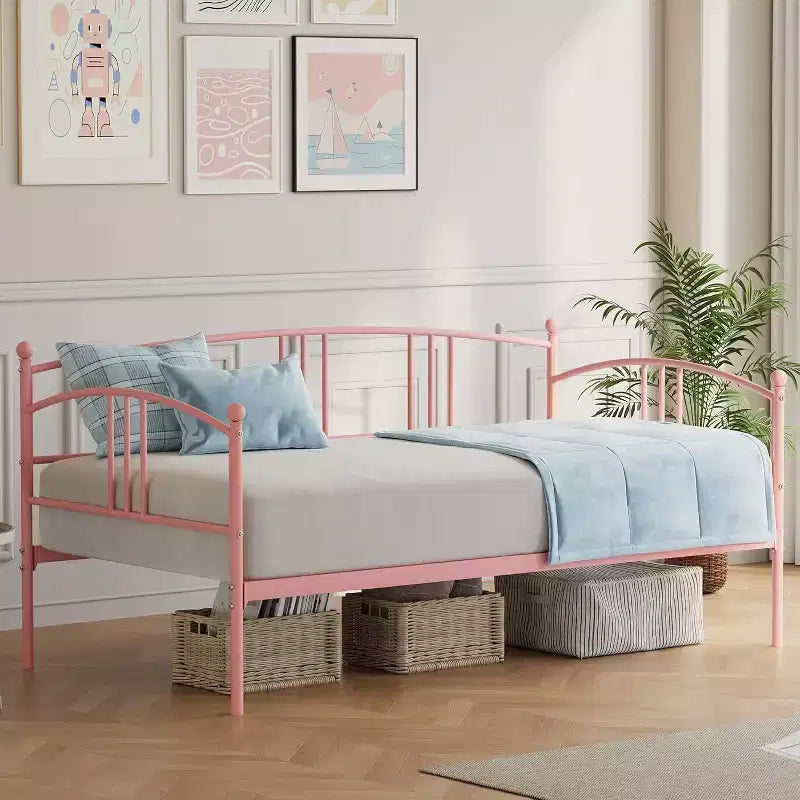 Divano Letto Singolo Senza Materasso Estraibile, Divano Letto Matrimoniale in Metallo, Letto Divano con Supporto a Doghe in Acciaio per Soggiorno, Camera da Letto, Camera degli Ospiti