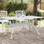 vidaXL Tavolo da giardino bianco in alluminio pressofuso 150x90x72 cm Robusto