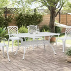 vidaXL Tavolo da giardino bianco in alluminio pressofuso 150x90x72 cm Robusto