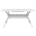 vidaXL Tavolo da giardino bianco in alluminio pressofuso 150x90x72 cm Robusto
