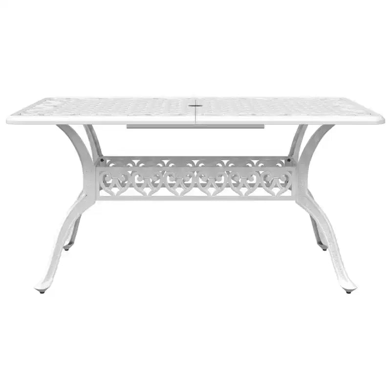 vidaXL Tavolo da giardino bianco in alluminio pressofuso 150x90x72 cm Robusto