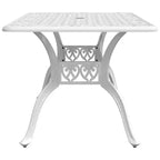 vidaXL Tavolo da giardino bianco in alluminio pressofuso 150x90x72 cm Robusto